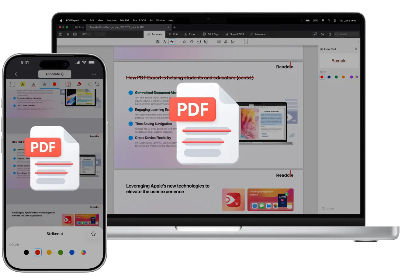 How to strikethrough text in a PDF file